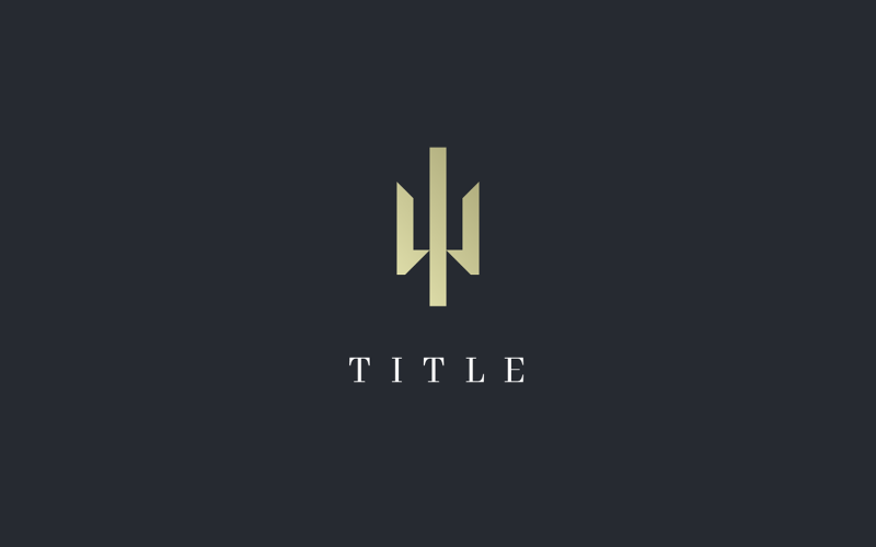 Luxury Angular Poseidon Ocean Sea Golden Logo Logo Template