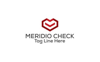 Meridio Check M letter logo design template