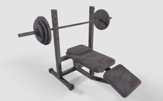Bench Press Rusty and Normal Low-poly 3D model