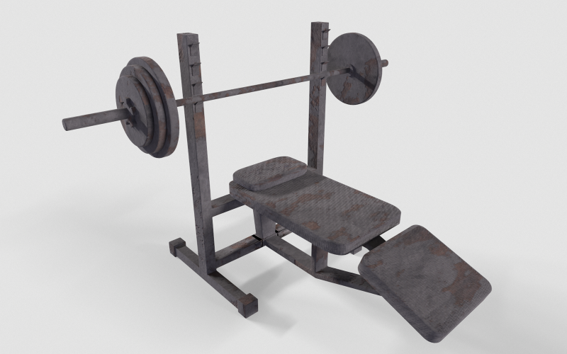 Bench Press Rusty and Normal Low-poly 3D model Model