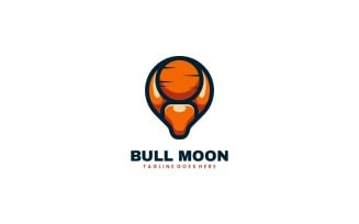 Bull Moon Simple Mascot Logo