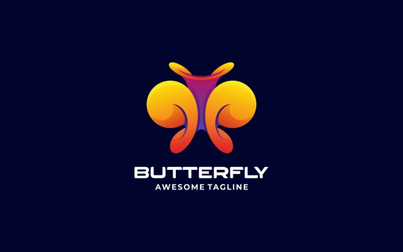 Color Butterfly Gradient Logo Logo Template