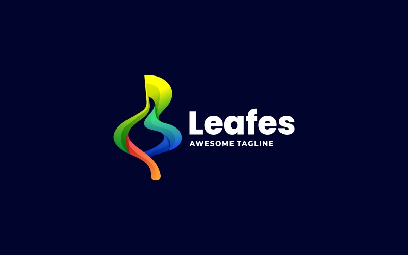Leaf Gradient Colorful Logo Logo Template