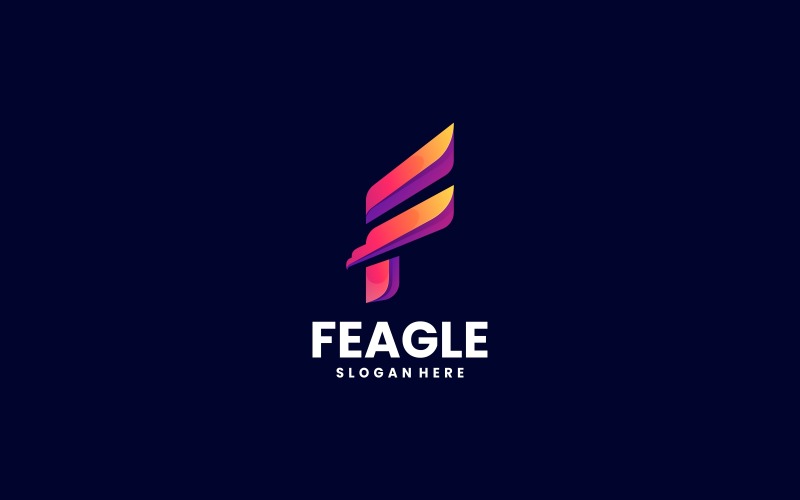 Letter F Eagle Gradient Logo Logo Template