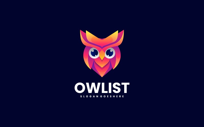 Owl Head Colorful Logo Style Logo Template