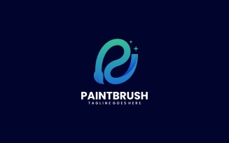 Paint Brush Gradient Logo Style