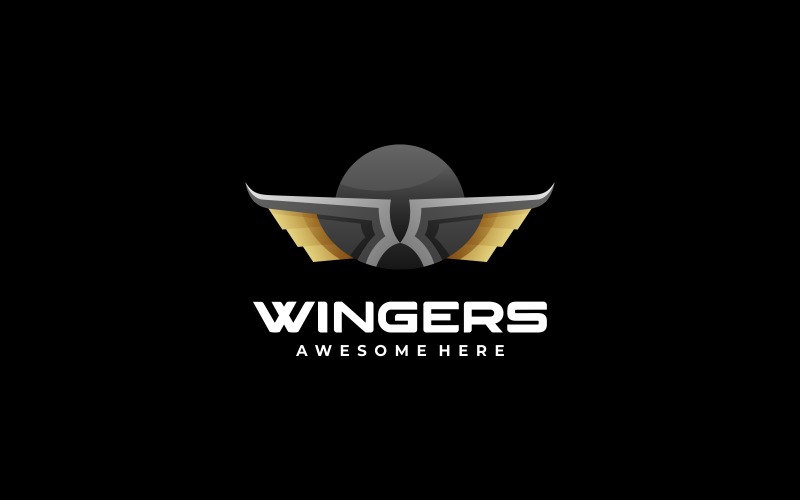 Wings Gradient Logo Design Logo Template
