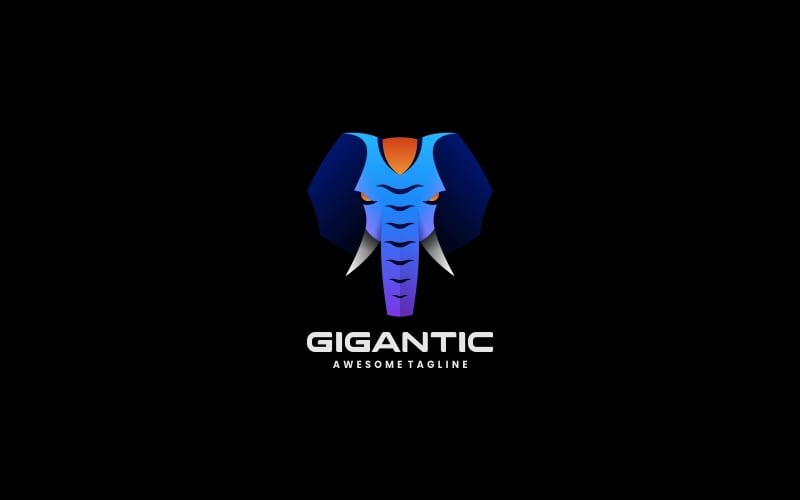 Gigantic Elephant Gradient Logo Logo Template