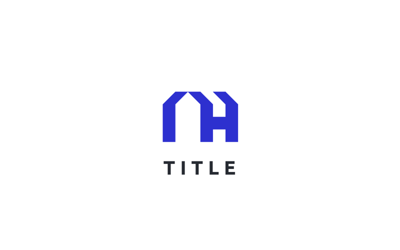 Minimal Angular AH House Home Letter Logo Logo Template