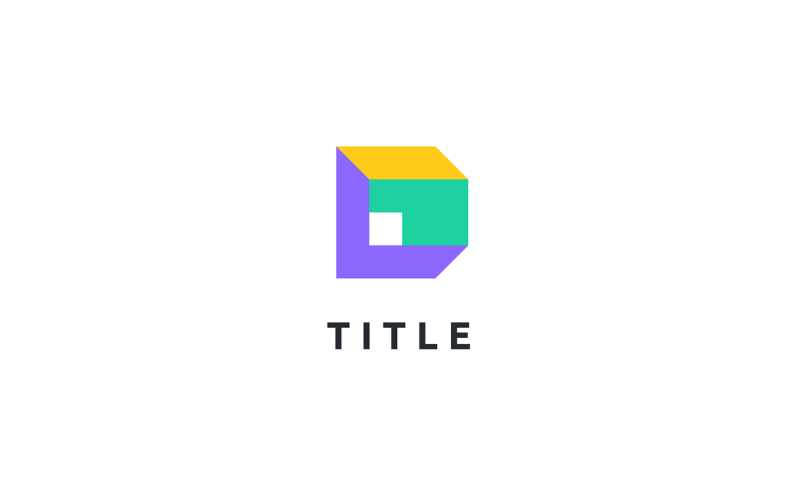 Minimal Angular D Flat Playful Monogram Logo Logo Template