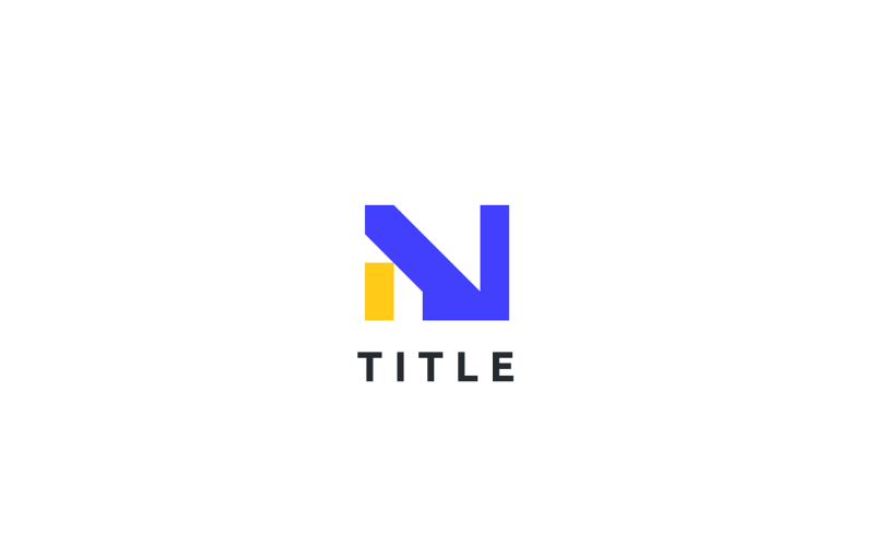 Minimal Angular N Blue Tech Letter Logo Logo Template