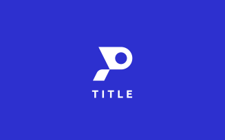 Minimal Angular P Blue Tech Letter Logo
