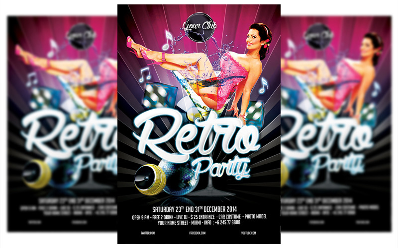 Retro Party #2 Flyer Template Corporate Identity