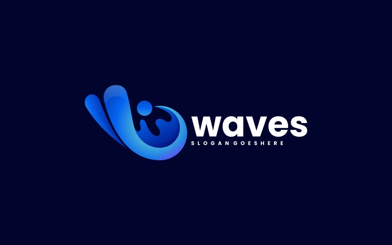 Wave Color Gradient Logo Style Logo Template