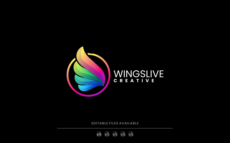 Wings Gradient Colorful Logo Logo Template
