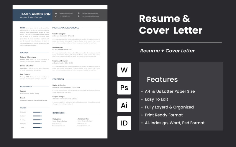 Simple Resume And Cover Letter Template Resume Template