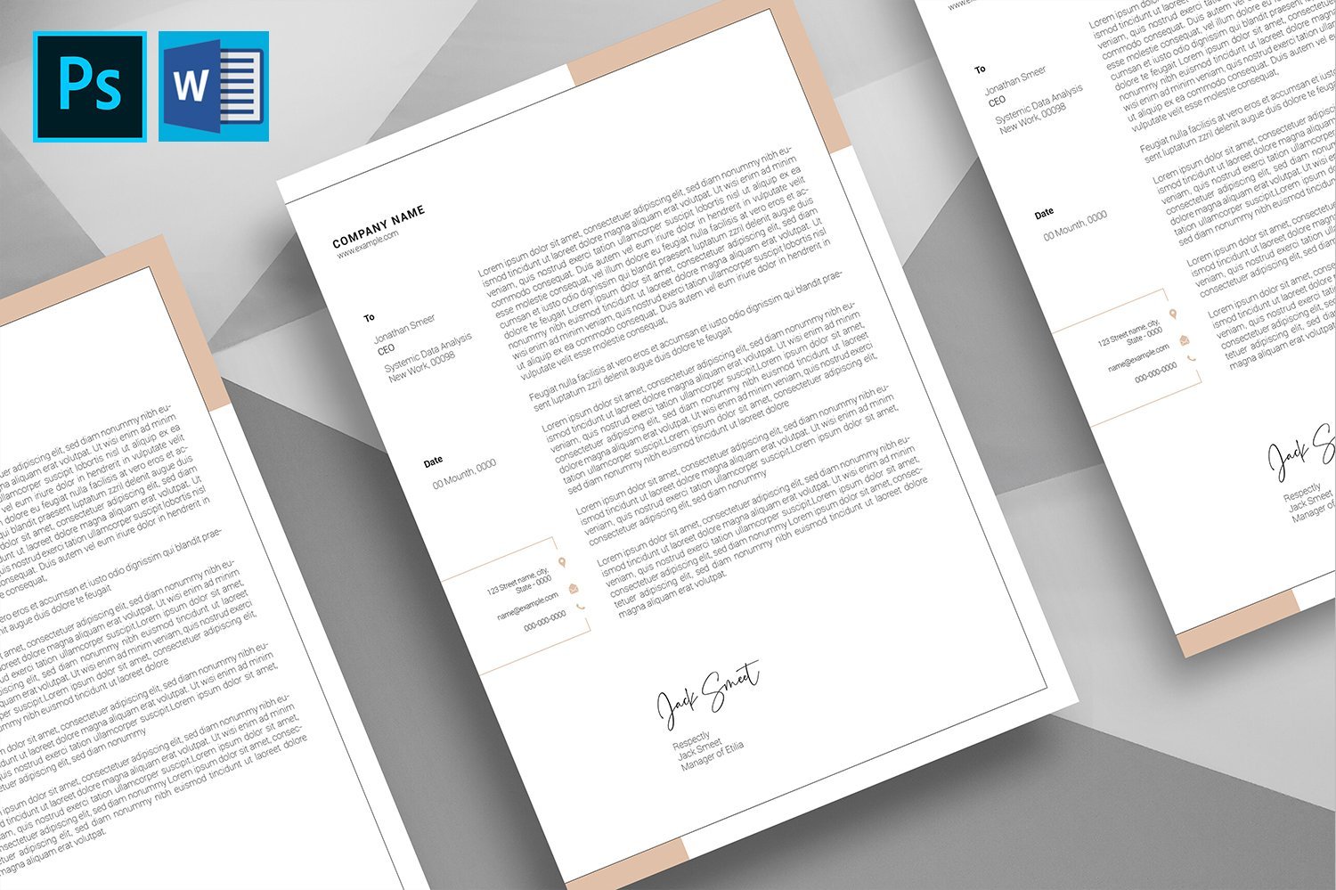 Template #242976 Letterhead Letterhead Webdesign Template - Logo template Preview