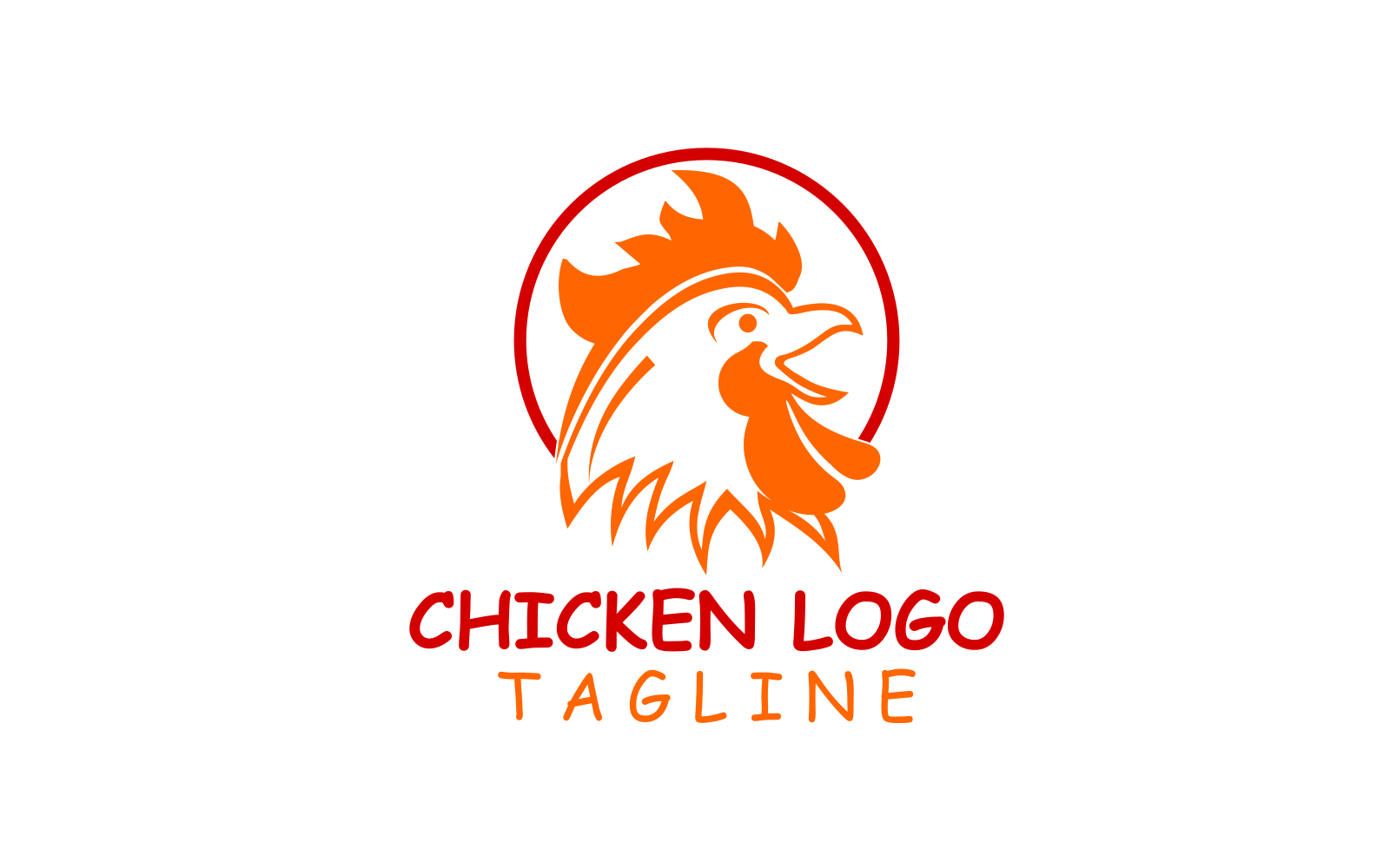 Chicken Rooster Custom Design Logo Template