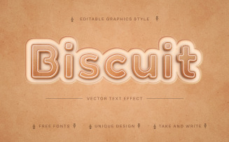 Biscuit - Edit Text Effect, Editable Font Style, Graphics Illustration