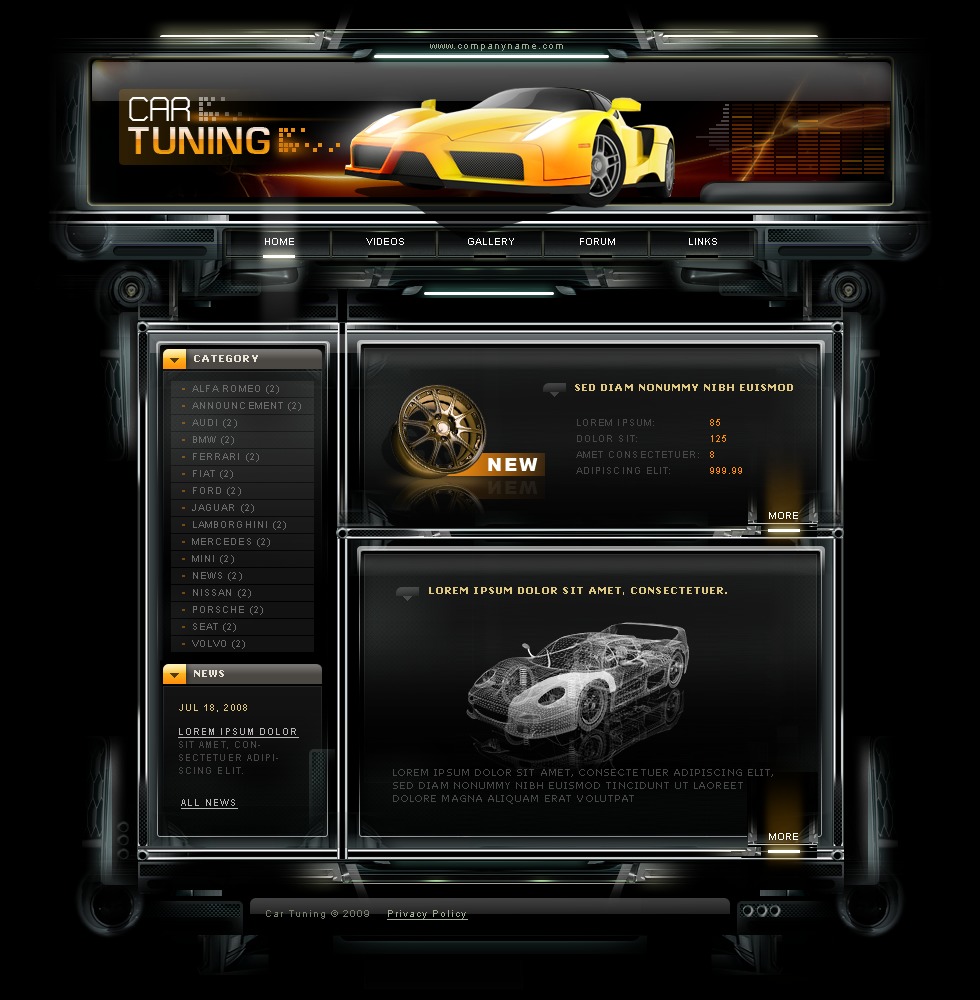 Car Tuning site Template 24309