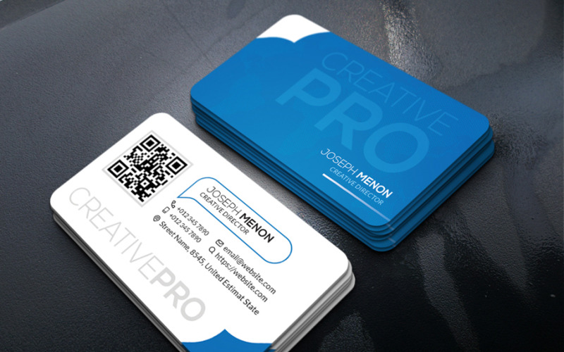Blue Business Card Template Corporate Identity