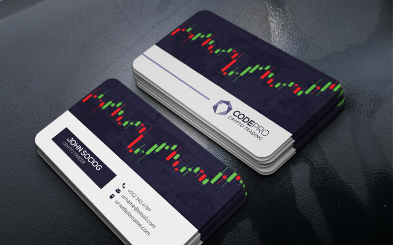 Cryptotrader Business Card Template Corporate Identity