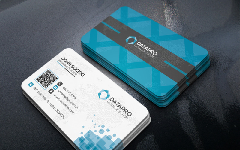 Data Business Card Template Corporate Identity