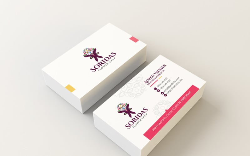 Flower Business Card Template Corporate Identity