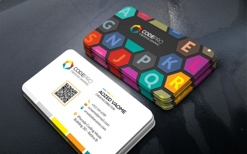 Hexagon Business Card Template Corporate Identity