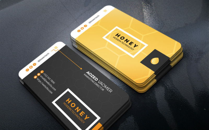 Honey Business Card Template Corporate Identity