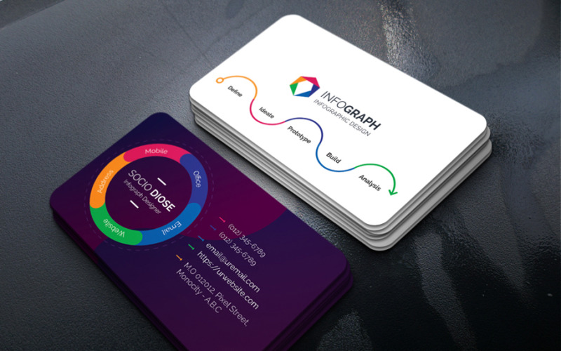 Infographic Business Card Template Corporate Identity