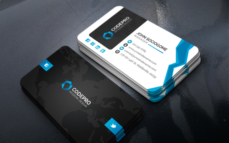 Social Business Card Template Corporate Identity