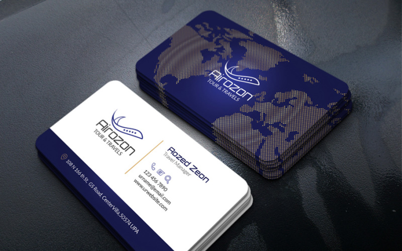 Travel Business Card Template Corporate Identity