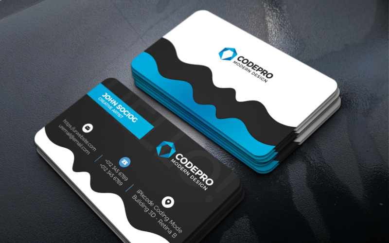 Wave Business Card Template Corporate Identity