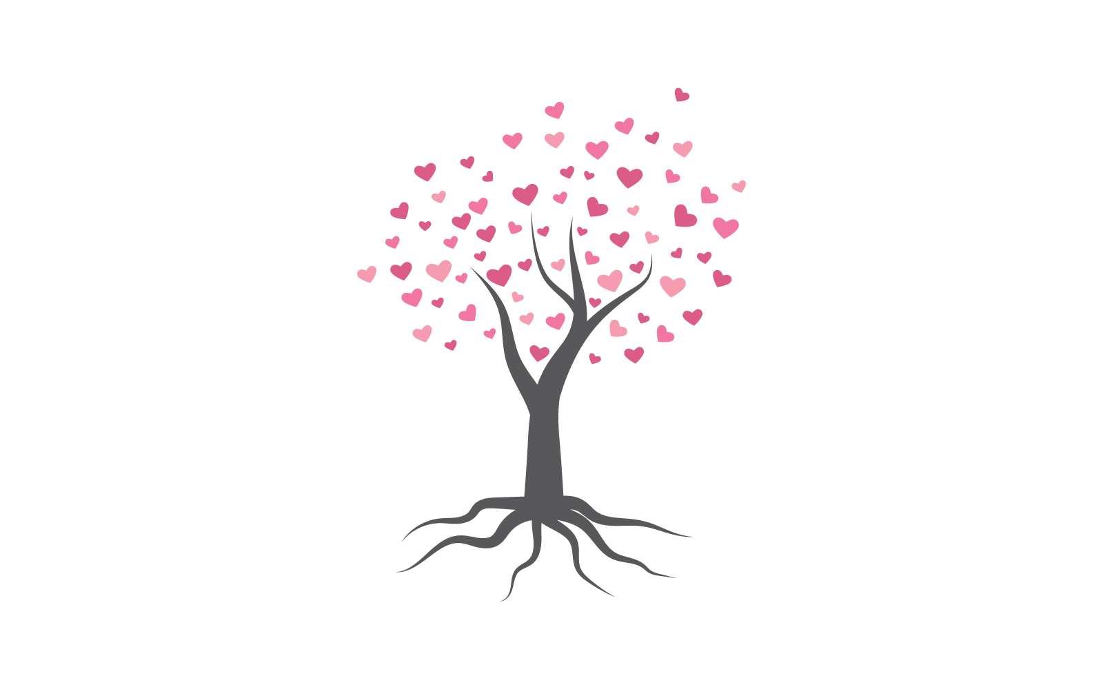 Arbre d&amp;#39;amour avec coeur laisse Vector Illustration Design