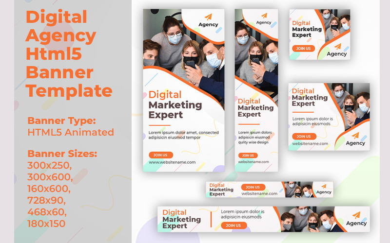 Digital Agency Html5 Banner Template Created with Google Web Designer Tools Animated Banner