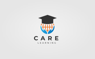 Education Logo Design For Care Concept With Hand, Hat