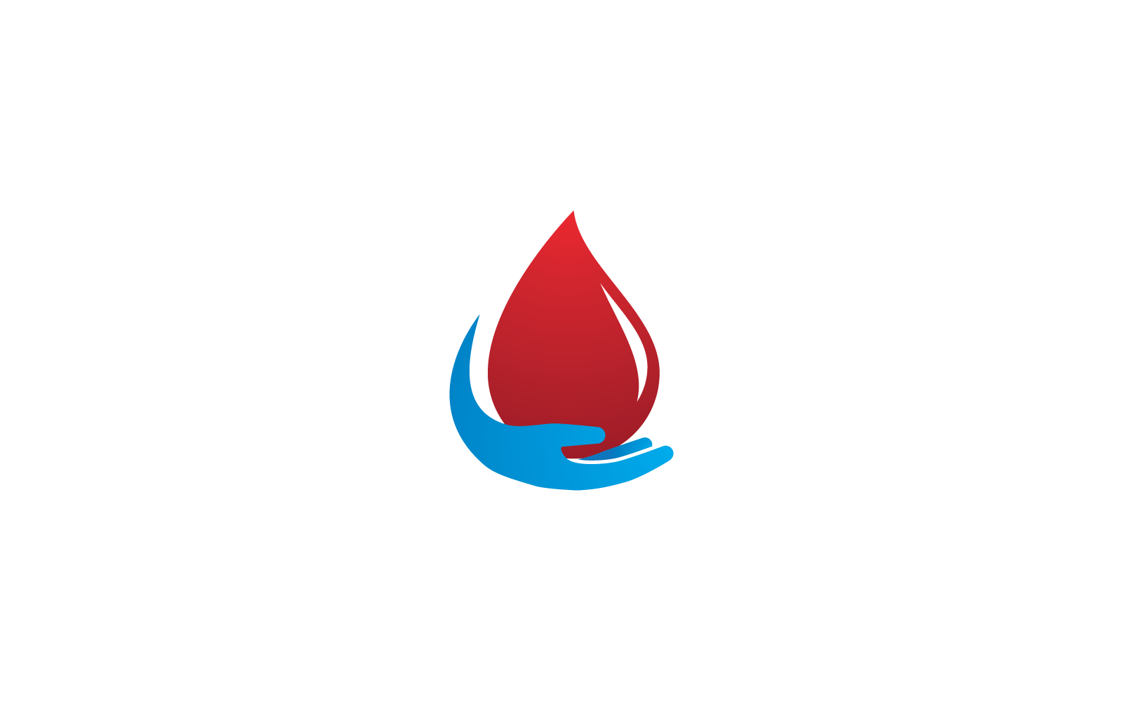 El Ve Kırmızı Kan Logo Vektör Düz Tasarım