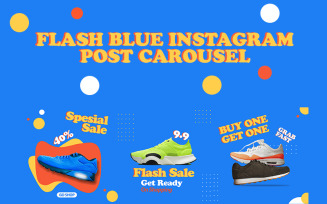 Flash Blue Social Media Instagram Carousel Shoes Store