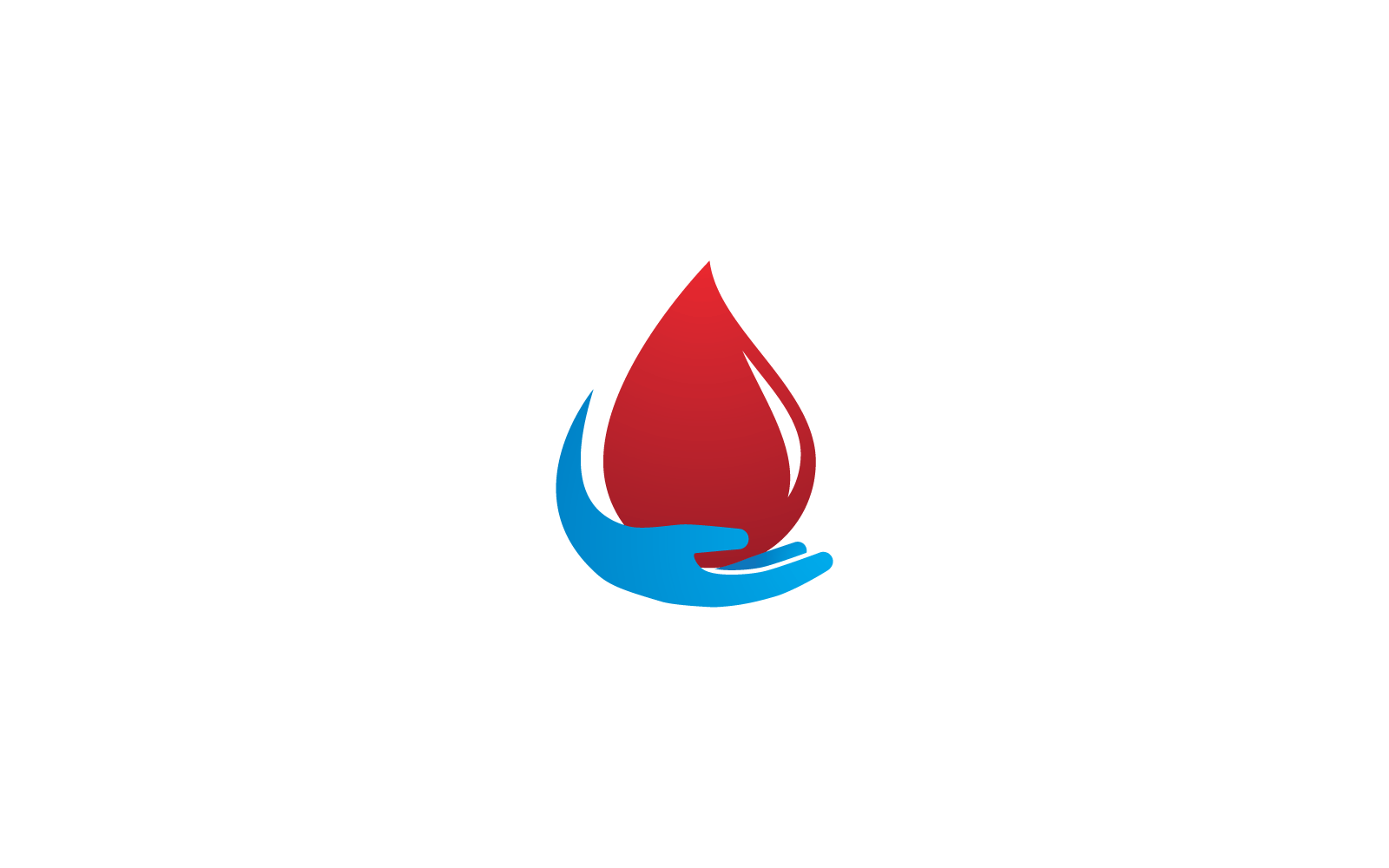 Hand And Red Blood Logo Vector Flat Design