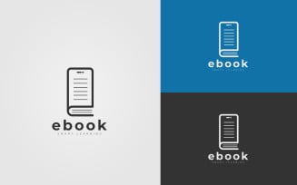 Logo Design Concept For eBook, Online Education, E-Learning. Minimal Education Template