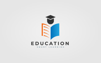 Unique And Creative Education Logo Design Concept For Book, Hat