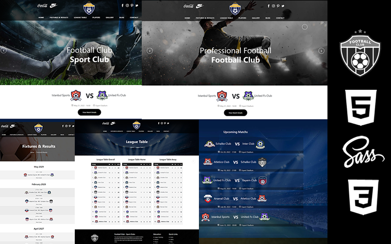 Football Club - Sport Clubs Html5 Css3 Theme Website Template
