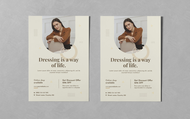 Clean Fashion Flyer Design PSD Templates Corporate Identity