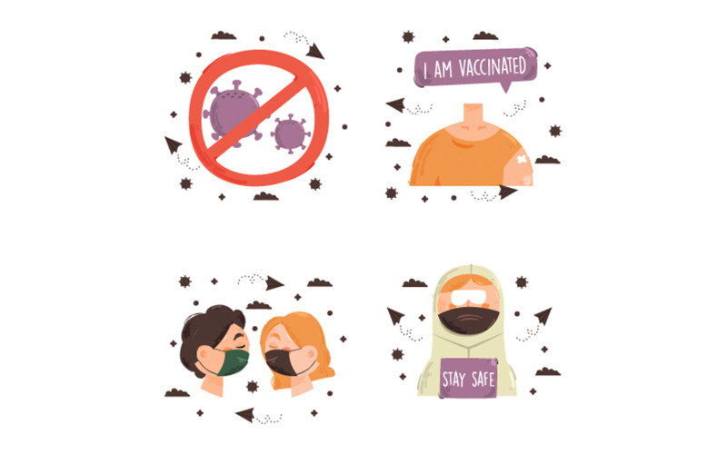 Coronavirus Labels Illustration