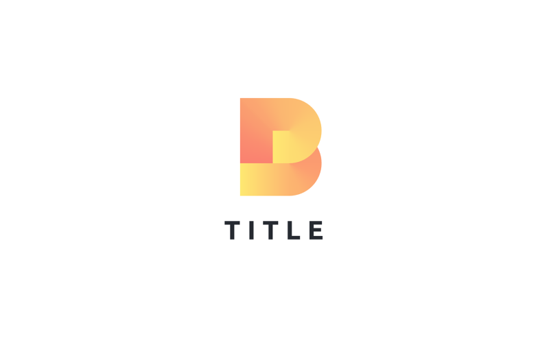 Geometrical Diverse B Orange Tech Monogram Logo Logo Template