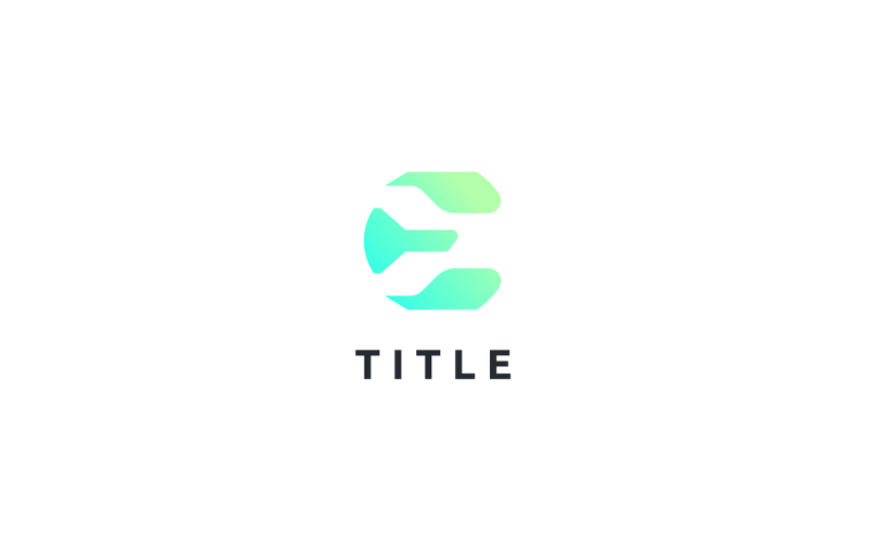 Geometrical Diverse E Mint Tech Monogram Logo Logo Template