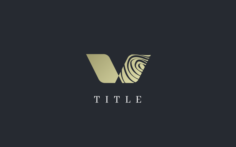 Luxury Diverse W Golden Wood Furniture Monogram Logo Logo Template