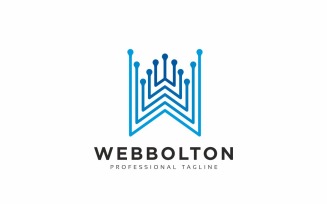 Webbolton W Letter Tech Logo Template