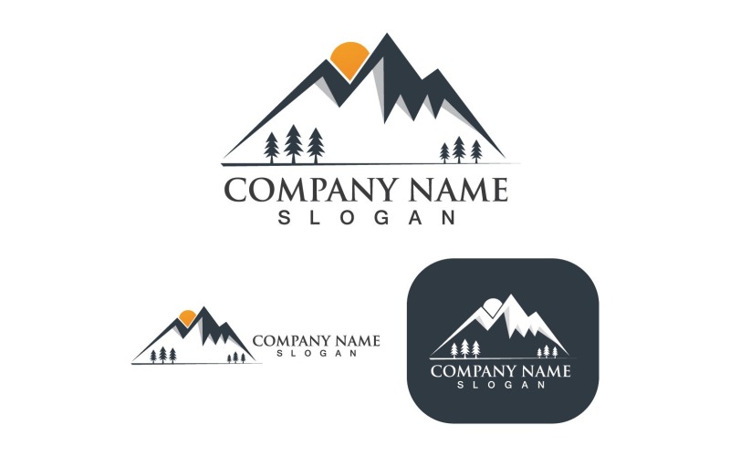 Mountain Logo Vector Illustration Design V16 Logo Template